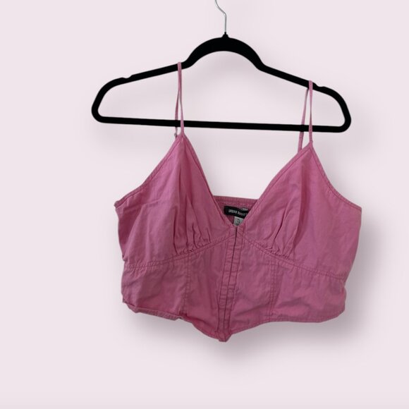 UO Kendall Poplin Bustier Corset V Sexy Chic Glam Girly Trendy Romantic Top - Picture 1 of 4